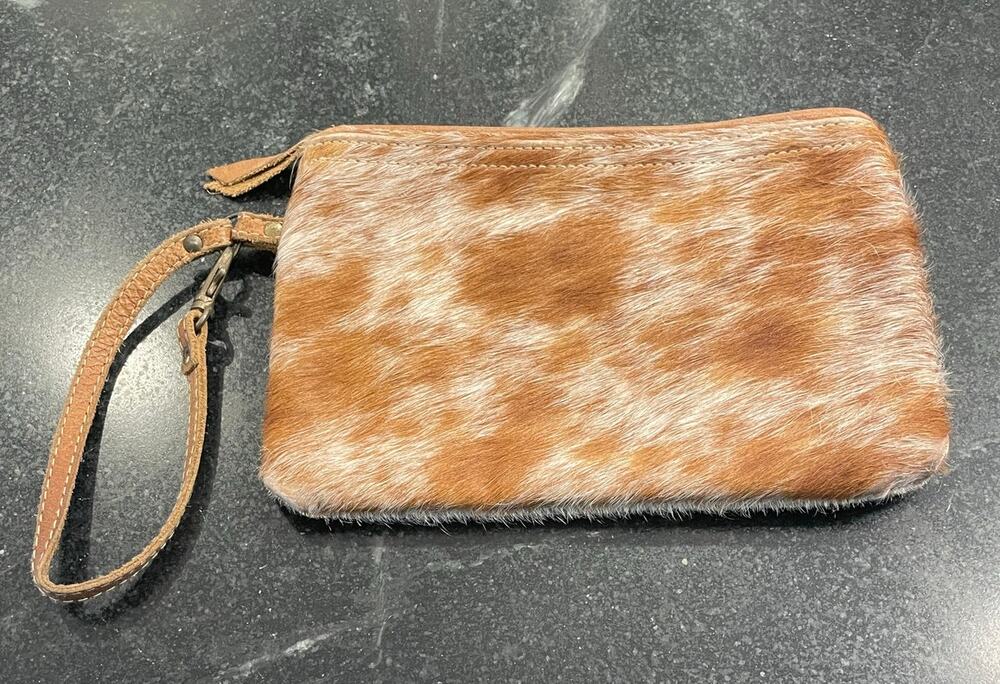 Myra Bag Upcycled 9X6 clutch purse hair on hide Western Boho